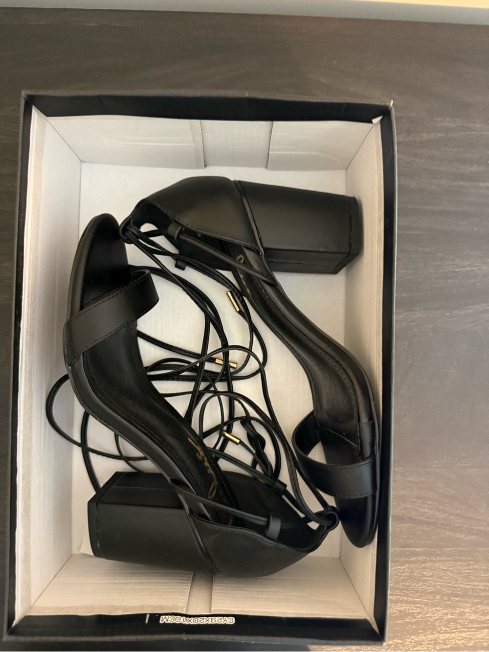 Lulu's Black Lace-Up Block Heel Sandals